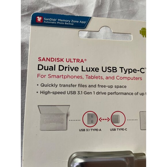 SanDisk Ultra 64GB Dual Drive Luxe USB Type-C Flash Drive For Smartphones Tablet - Picture 9 of 16